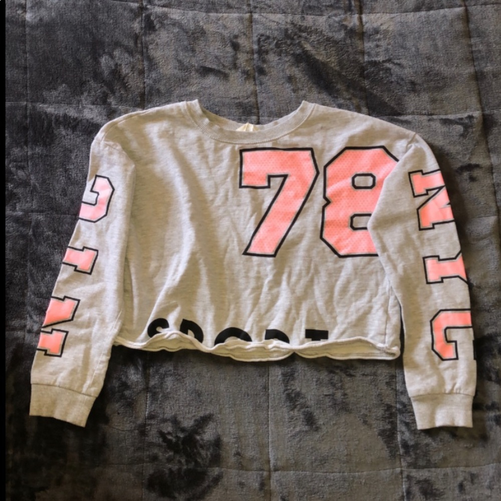 H&M youth girls cropped grey full-length sleeve